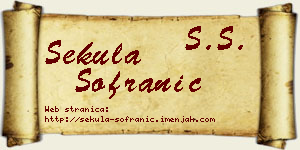 Sekula Sofranić vizit kartica